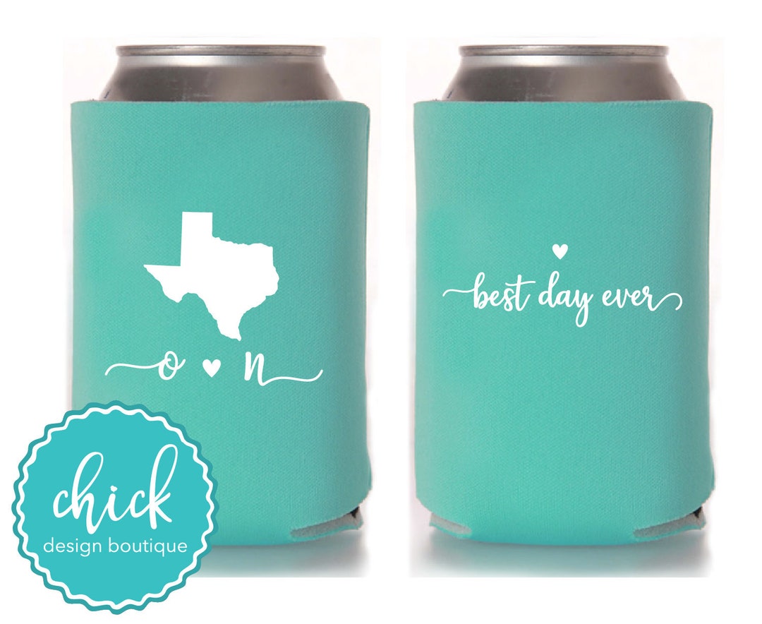 Best Day Ever Wedding Can Cooler, Personalized Beer Hugger, Rehearsal