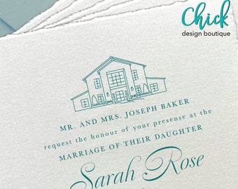 Boxwood Manor, Tomball, TX Venue Illustration | Wedding Invitation Sketch | Hand Drawn Line Art | DIGITAL DOWNLOAD