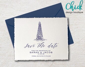 Alligator Reef Lighthouse, FL Venue Illustration | Wedding Invitation Sketch | Hand Drawn Line Art | DIGITAL DOWNLOAD