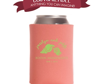 Personalized Beach Wedding Can Cooler Favors, Custom Party Gifts D31