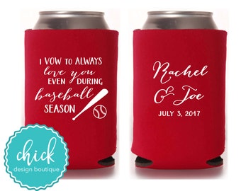 Baseball Season Wedding Vows - Custom Can Cooler Personalized Wedding Favor Party Gift Anniversary Favor Engagement Favor  5D263