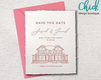 The Upchurch, Cary North Carolina Venue Illustration | Wedding Invitation Sketch | Hand Drawn Line Art | DIGITAL DOWNLOAD