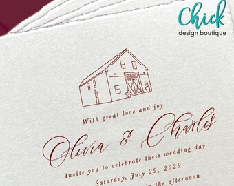 Beech Ridge Barn, Scarborough Maine Venue Illustration | Wedding Invitation Sketch | Hand Drawn Line Art | DIGITAL DOWNLOAD
