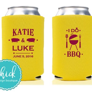 I Do BBQ Can Cooler Wedding Favors Fun Wedding Party Gifts Wedding Anniversary Party Gift Custom Beverage Can Cooler 1D296