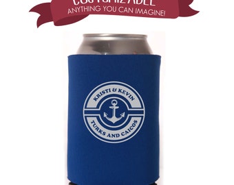 Custom Anchor Can Coolers, Wedding Favors, Party Gifts D24