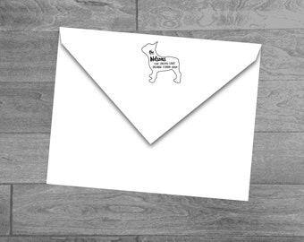 French Bulldog Wood Mounted or Self Inking Return Address Stamp Silhouette