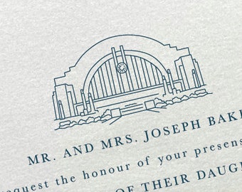 Cincinnati Museum Center, Ohio Venue Illustration | Wedding Invitation Sketch | Hand Drawn Line Art | DIGITAL DOWNLOAD