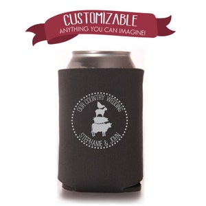 Our Country Wedding Farm Can Cooler Wedding Favors Fun Wedding Party Gifts Wedding Anniversary Party Gifts Custom Beverage Can Cooler 2D65
