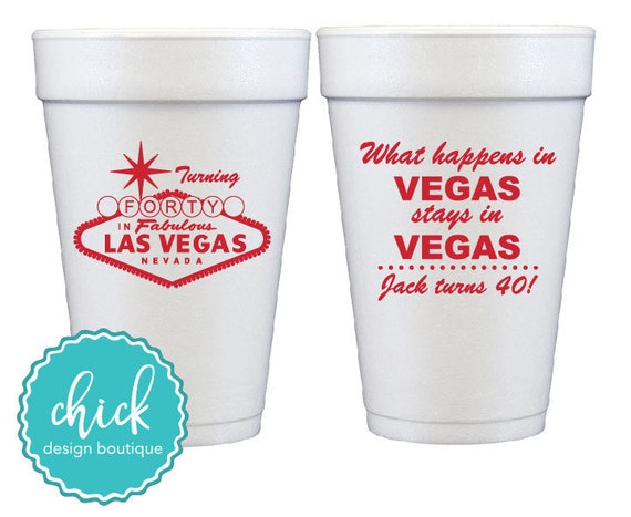 What Happens in Vegas 20 Oz Foam Cup Wedding Favors Fun 