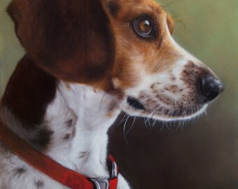 Snoopy - Blank Card of Original Beagle Dog Oil Painting by Nancy Cuevas
