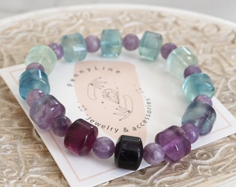 ADHD support stay Focus and calm healing bracelet with Fluorite and Lepidolite