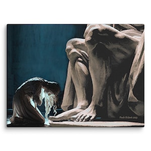 Pleading at the Feet of Doom - Canvas - Tolkien inspired art