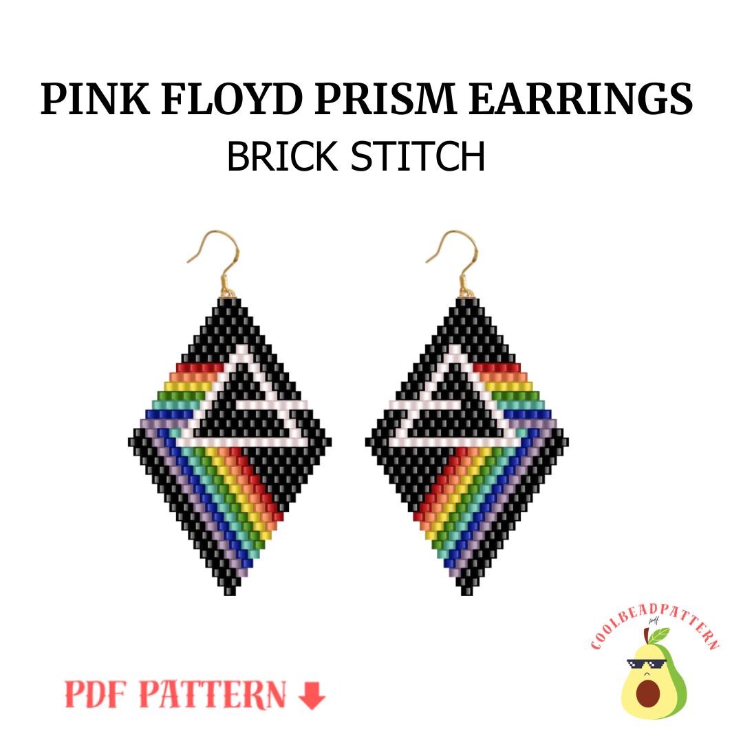Pink Floyd Pattern Pink Floyd Prism Earrings Pattern Brick Stitch / PDF Download / Miyuki ...