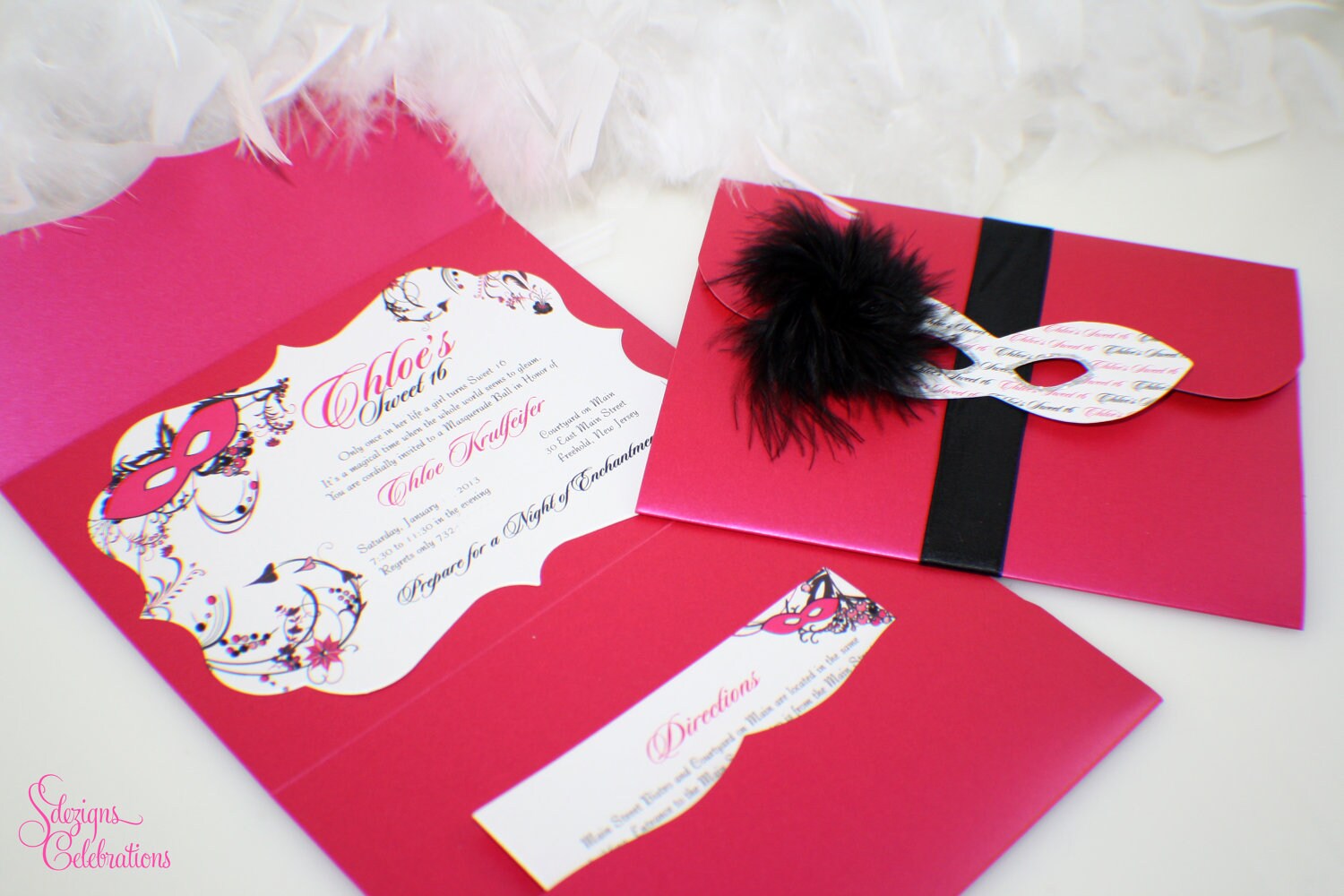 Masquerade Mask Shaped Invitations 1