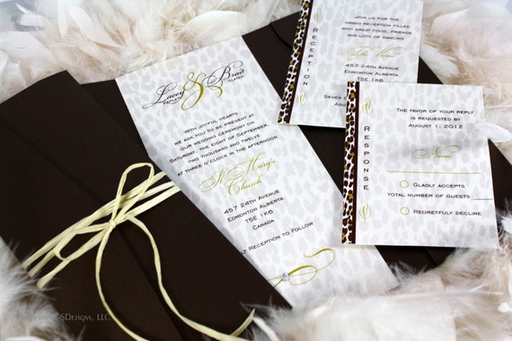 Leopard Print Wedding Invitation, Unique Wedding Invitation, Animal Print Wedding Invitation, Wild Wedding Invitation, Exotic Invitation Il_570xn