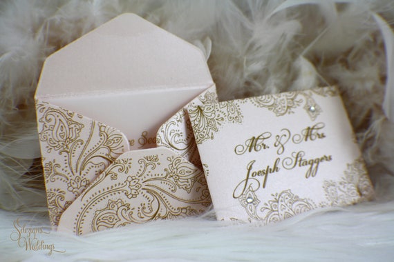 Vintage Place cards / Escort cards / Envelopes / Gorgeous / Flourish place cards / Pattern / Indian / Couture Escort Cards Il_570xn