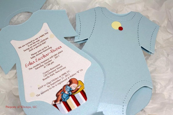 Curious George Onesie Invitations Il_570xn