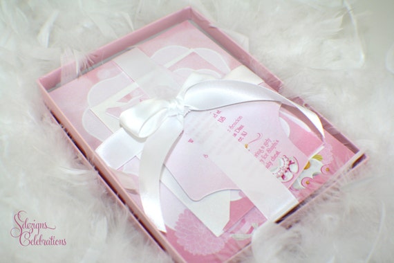 Tickled Pink Lux Baby Shower Boxed Invitation Il_570xn
