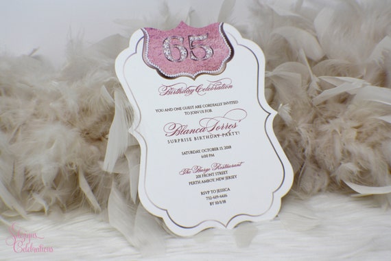 65th birthday invitation, 65 years old, Adult birthday invitation, Milestone invitation, 65th birthday party, Printed invitation, Diamonds Il_570xn