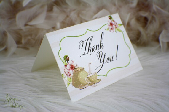 Thank You Cards / Tea Party / Teapot / Teacup / Thanks Il_570xn