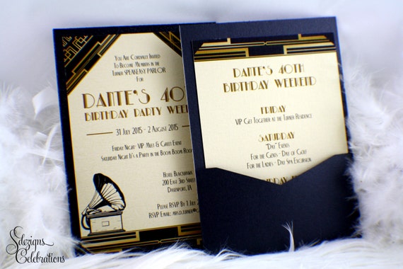 Harlem Nights Birthday Invitations 40th Birthday Invitation 50th