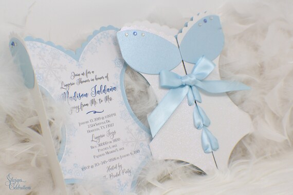 Bachelorette invitation, Winter Corset invitation, Sexy invitation, Girls Night Out, Snowflake bachelorette party, Bachelorette Invite Il_570xn