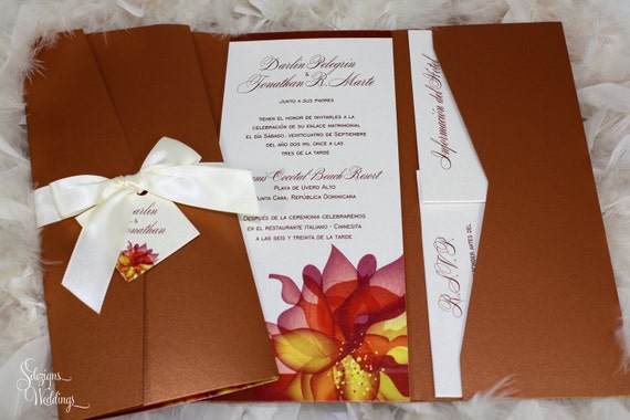 Abstract Autumn / Fall Wedding Invitation Il_570xn