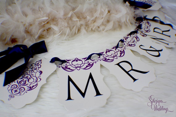 Mr. and Mrs. Hanging Banner - Beautiful Scrolls theme Il_570xn