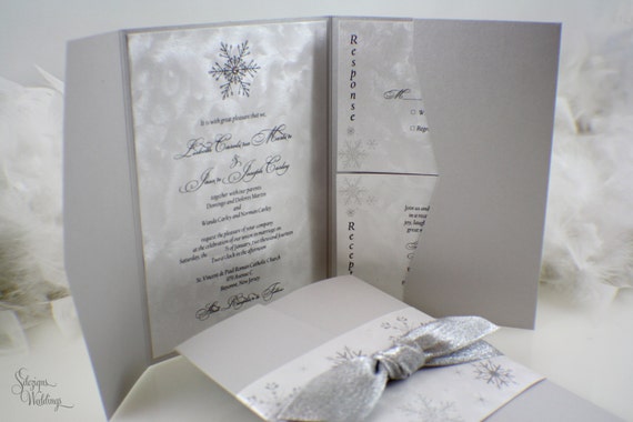 Snowflake Wedding Invitation | Winter Wedding Invitation | Fancy Snowflake Wedding Invitation | Sparkle Wedding Invitation | Shimmer invite Il_570xn