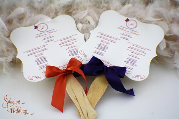 Butterfly Paddle Fan Wedding Programs Etsy