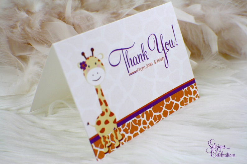 Baby Shower Thank You Thank You Cards Giraffe theme