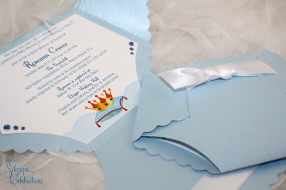Diaper Baby Shower Invitation or Baby Announcement - Little Prince Theme Il_570xn