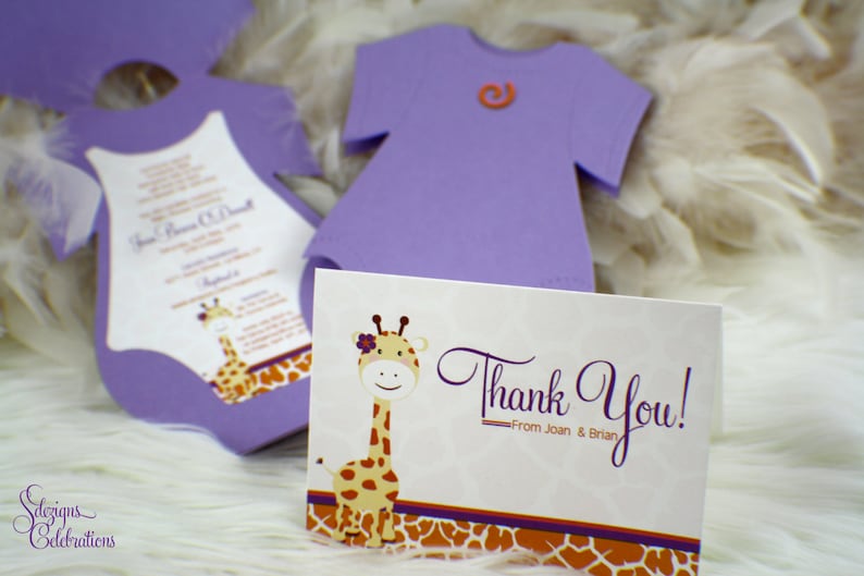 Baby Shower Thank You Thank You Cards Giraffe theme