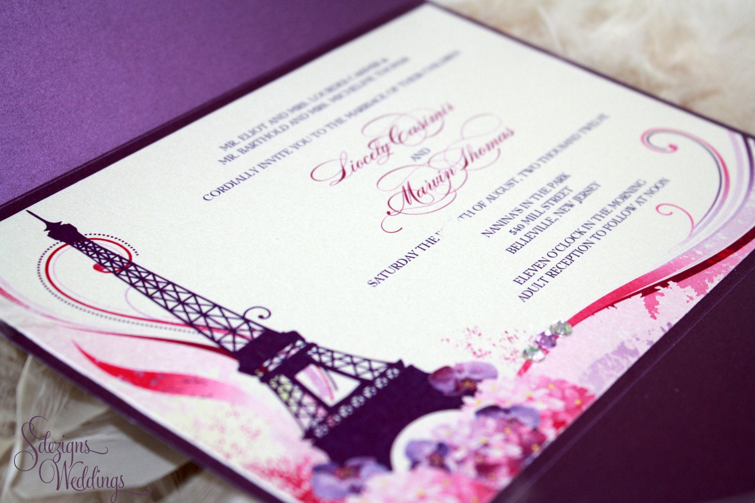 Paris Wedding Invitations Etsy