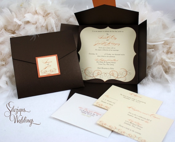 Autumn Wedding Invitation Fall Wedding Invitation Etsy