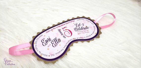 Sleepover Birthday Party Invitation, Sleep Mask Birthday Invitation, Slumber Party Invitation, Spa Invitation, Sleeping Mask Invite, Girly Il_570xn