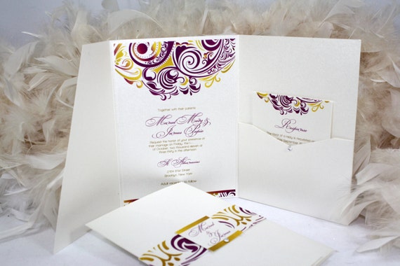 Unique Pattern Wedding Invitation Il_570xn