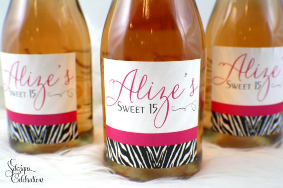 Wine Bottle Labels - Zebra theme Il_570xn