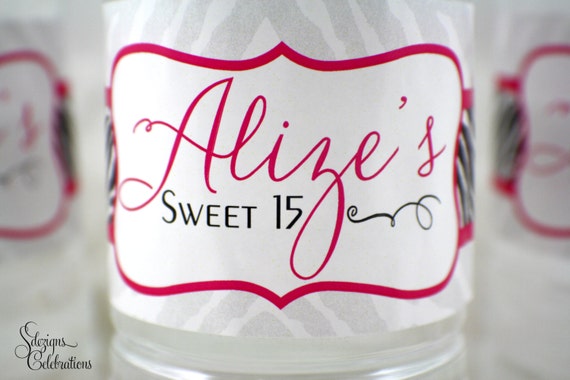 Water Bottle Labels - Zebra theme Il_570xn