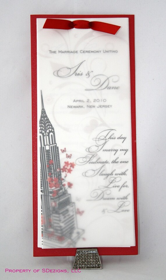 Wedding Programs With Vellum Etsy