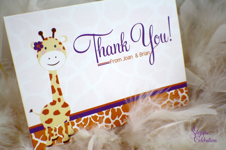 Baby Shower Thank You Thank You Cards Giraffe theme