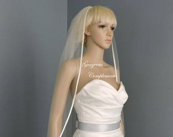 Bias Satin Edge Straight Cut Sheer Width Bridal Veil