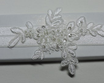 Petite Beaded Lace Wedding Garter