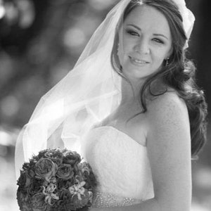 Wedding Veil Fingertip Length Single Tier with Cut Edge Standard Fullness Bridal Veil CE45X72