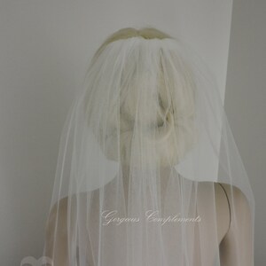 Waltz Wedding Veil Single Tier Medium Fullness Classic and Elegant Cut Edge, Bridal Veil CE55X70 image 7