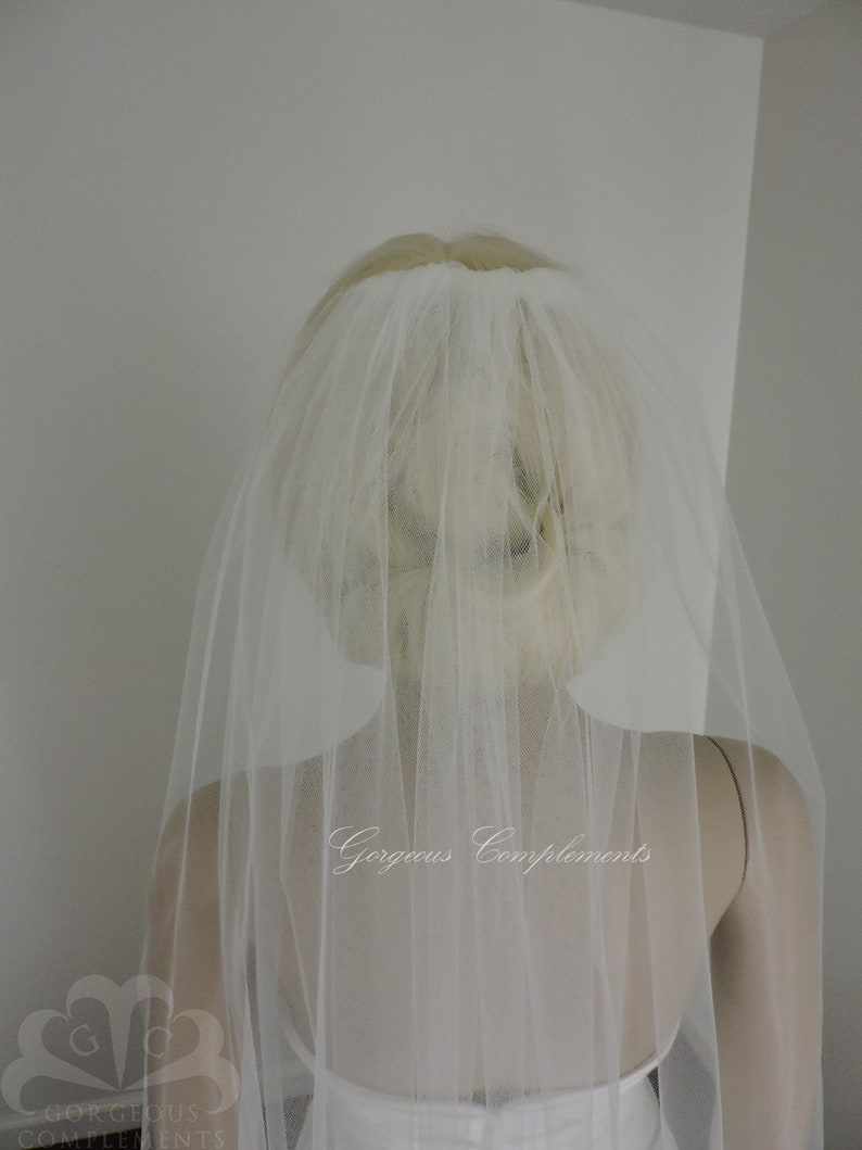Waltz Wedding Veil Single Tier Medium Fullness Classic and Elegant Cut Edge, Bridal Veil CE55X70 image 7
