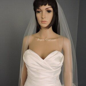 Waltz Wedding Veil Single Tier Medium Fullness Classic and Elegant Cut Edge, Bridal Veil CE55X70 image 5