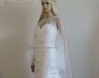 Julia Wedding Sheer Cape, English Net