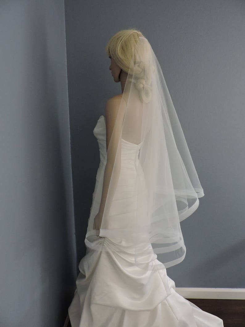 1 Horsehair Trim, Wedding Drop Veil,Bridal Veil, Illusion Tulle image 4