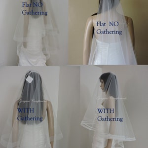 1 Horsehair Trim, Wedding Drop Veil,Bridal Veil, Illusion Tulle image 5